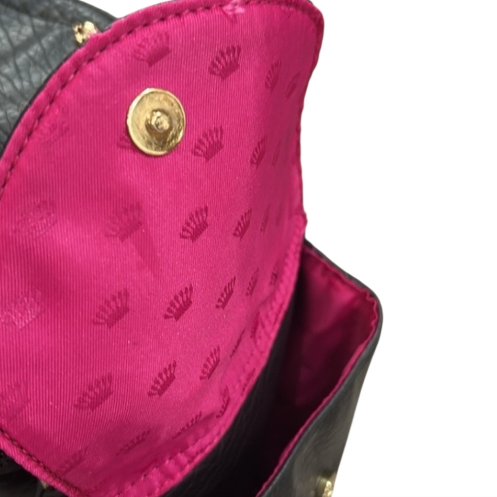 Vintage Juicy Couture Black Backpack With a Gold Crown Accent Pink Interior EUC - Picture 6 of 8